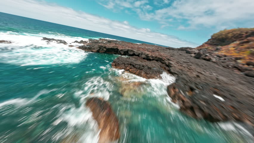 Breathtaking FPV drone flight over La Fajana's coast and cliffs