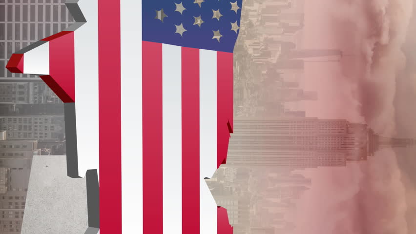 Animation of coronavirus cells over usa map coloured with american flag on cityscape background. america during spreading covid 19 coronavirus pandemic concept digitally generated image. - Powered by Shutterstock - Get 15% off with code: PIKWIZARD15