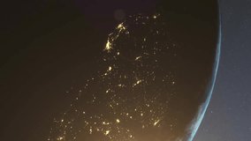 Earth from space with network connections and data processing animation overlay. Globalization, connectivity, digital, technology, futuristic, communication - Powered by Shutterstock - Get 15% off with code: PIKWIZARD15