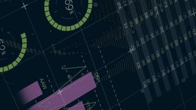 Displaying financial data analysis, pie charts and graphs over world map animation. Finance, analytics, data visualization, global, statistics, economy - Powered by Shutterstock - Get 15% off with code: PIKWIZARD15