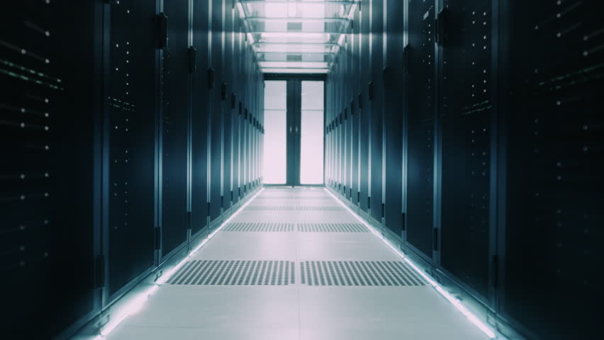 Modern Data Technology Center Server Racks Working in Well-Lighted Room. Concept of Internet of Things, Big Data Protection, Storage, Cryptocurrency Farm, Cloud Computing - Powered by Shutterstock - Get 15% off with code: PIKWIZARD15