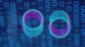 Animation of neon circles over digital screen with binary code. Global computers, network, data and technology concept digitally generated video. - Powered by Shutterstock - Get 15% off with code: PIKWIZARD15