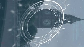 Animation of pound sign and financial data processing over cityscape. Global finance, business, connections, computing and data processing concept digitally generated video. - Powered by Shutterstock - Get 15% off with code: PIKWIZARD15