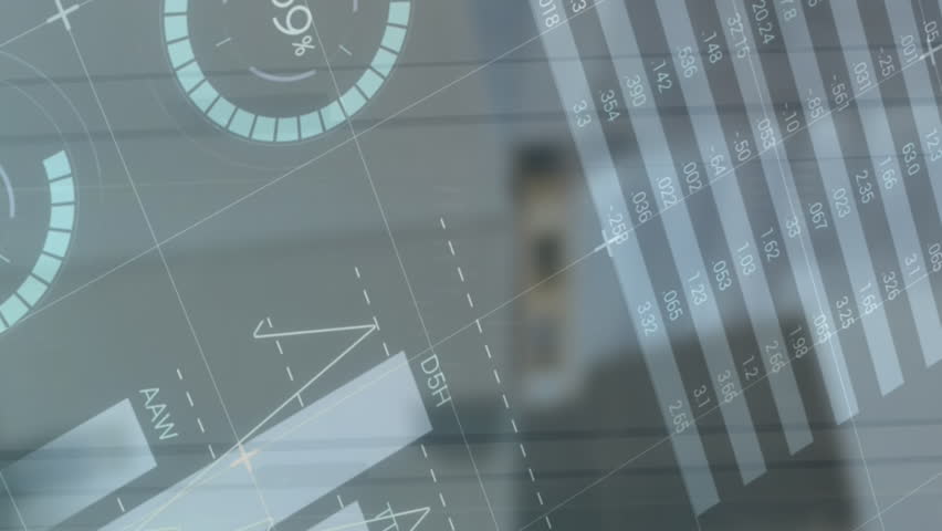 Animation of financial data and graphs over packages in warehouse. trade, delivery services, economy and technology digitally generated video. - Powered by Shutterstock - Get 15% off with code: PIKWIZARD15