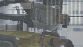 Statistical data processing against diverse office colleagues discussing together at office. Business analytics and data technology concept - Powered by Shutterstock - Get 15% off with code: PIKWIZARD15