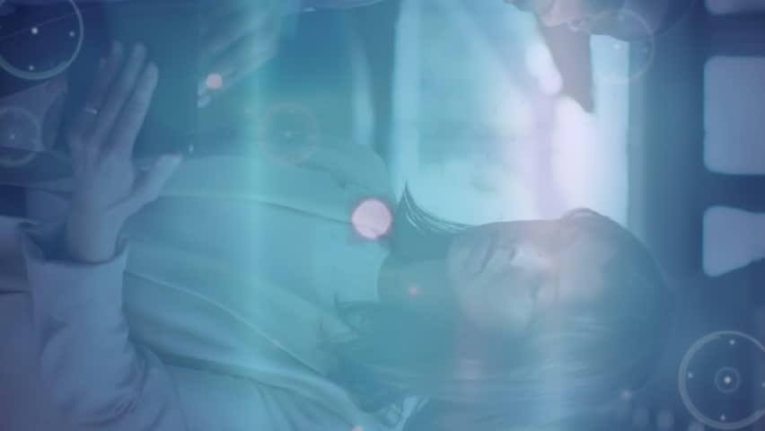 Animation of network of connections and globe over two diverse business people. Global connections, data processing and digital interface concept digitally generated video. - Powered by Shutterstock - Get 15% off with code: PIKWIZARD15