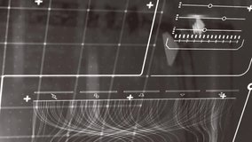 Animation of data processing and statistics over grid on blue background. Global finance data processing technology and digital interface concept digitally generated video. - Powered by Shutterstock - Get 15% off with code: PIKWIZARD15