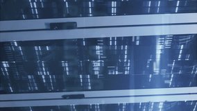 Animation of mathematical equations, scope, digital eye and data processing over computer servers. Global computing and data processing concept digitally generated video. - Powered by Shutterstock - Get 15% off with code: PIKWIZARD15