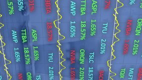 Animation of financial data processing over modern office. Global business, finances, computing, networks and data processing concept digitally generated video. - Powered by Shutterstock - Get 15% off with code: PIKWIZARD15