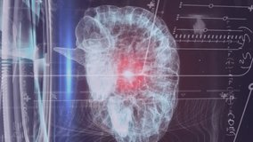 Animation of scope scanning and data processing over brain. Global business digital interface time and technology concept digitally generated video. - Powered by Shutterstock - Get 15% off with code: PIKWIZARD15