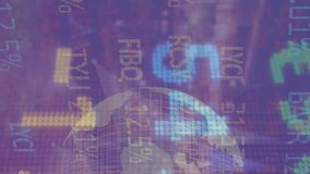 Animation of financial data processing with globe and connections over cityscape. Global business, finances and digital interface concept digitally generated video. - Powered by Shutterstock - Get 15% off with code: PIKWIZARD15