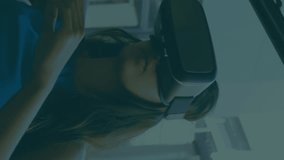 Animation of human brain and network of connections over woman wearing vr headset. science and data processing concept digitally generated video. - Powered by Shutterstock - Get 15% off with code: PIKWIZARD15