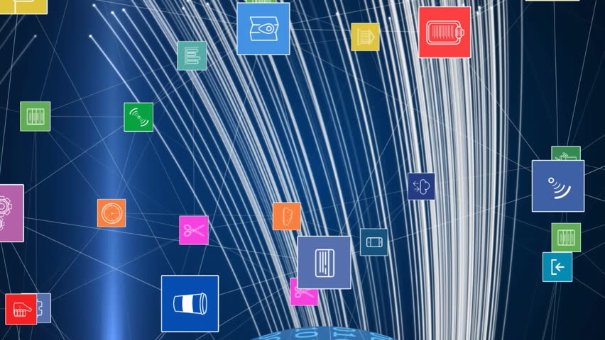 Animation of network of digital icons against binary coding over globe and light trails. Global networking and business technology concept - Powered by Shutterstock - Get 15% off with code: PIKWIZARD15