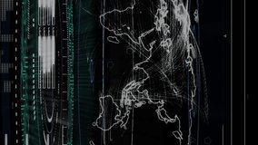 Animation of world map, mathematical equations and data processing. Global science, business, finances, computing and data processing concept digitally generated video. - Powered by Shutterstock - Get 15% off with code: PIKWIZARD15