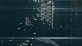 Animation of changing profile icons, world map and spinning globe against computer server room. Global networking and business data storage technology concept - Powered by Shutterstock - Get 15% off with code: PIKWIZARD15