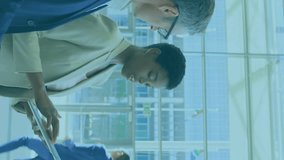 Animation of people icons over caucasian businesspeople networking. Global finance, business, networking, connections, computing and data processing concept digitally generated video. - Powered by Shutterstock - Get 15% off with code: PIKWIZARD15