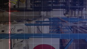 Animation of financial data processing over worker using lift truck in warehouse. Global delivery, shipping, finances and digital interface concept digitally generated video. - Powered by Shutterstock - Get 15% off with code: PIKWIZARD15
