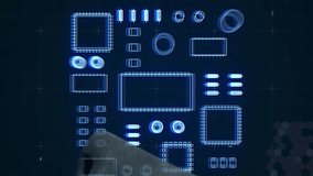 Digital cityscape and data processing animation over close-up of man's face. Technology, innovation, cybersecurity, network, artificial intelligence, futuristic - Powered by Shutterstock - Get 15% off with code: PIKWIZARD15