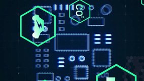 Environmental data and sustainability icons animation over digital cityscape. technology, eco-friendly, smart city, green energy, renewable, urban - Powered by Shutterstock - Get 15% off with code: PIKWIZARD15