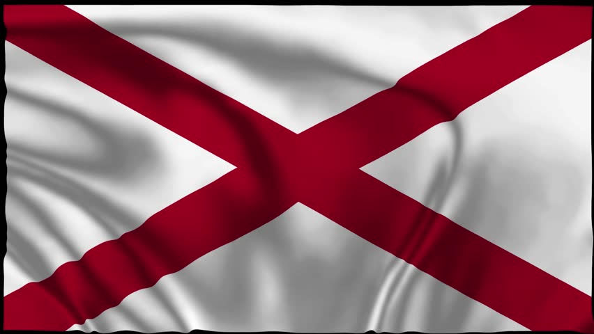 Alabama Waving Flag Animation Realistic