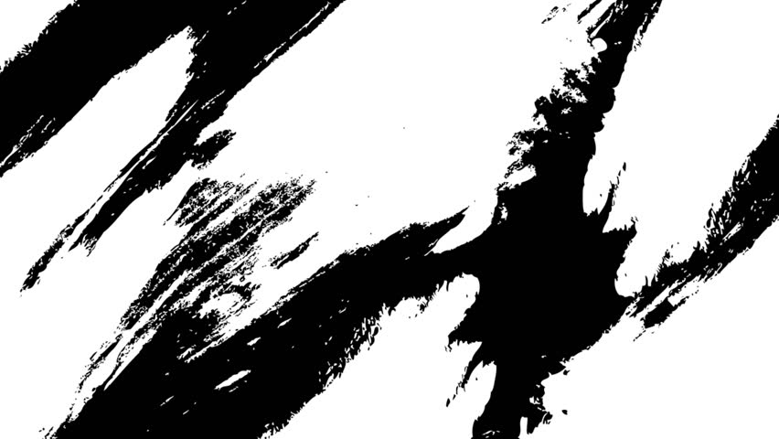 Brush animation, brush strokes black and white overlay