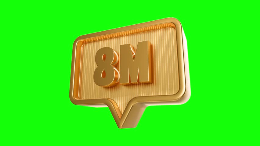 8M Golden Badge of Digital Triumph: A gleaming 3D rendered badge, celebrating a significant achievement, glimmers against a vibrant backdrop, representing a moment of digital success.