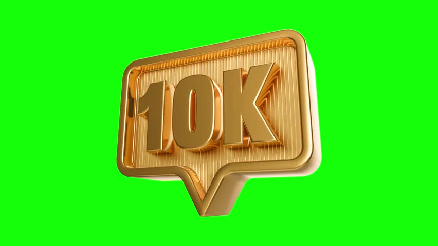 Achievement Badge Icon: Capturing a golden badge of achievement, signifying a milestone of 10k, set against a vibrant green backdrop.