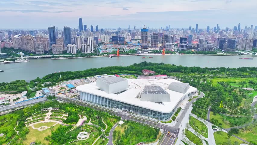 Shanghai, China - 21st June 2025 - Overlooking the Shanghai Grand Opera House