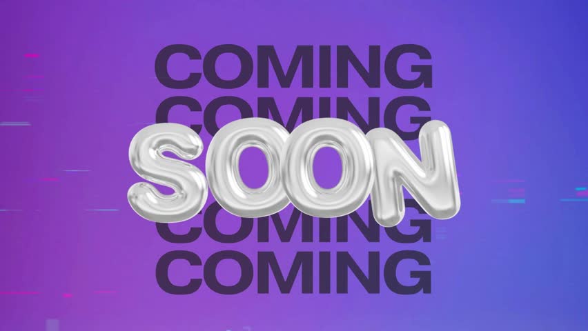 Abstract visual design featuring metallic text that states 'Soon' against a vibrant glitchy background. Ideal for announcements, promotions, or notifications indicating an upcoming update or event.