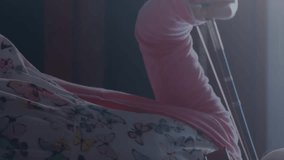 Animation of an Caucasian schoolgirl playing violin with network of connections, data processing, coronavirus Covid 19 spreading. Education home schooling social distancing and self isolation in - Powered by Shutterstock - Get 15% off with code: PIKWIZARD15