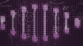 Animation of mathematical formulae and DNA strain floating on purple background. Coronavirus Covid-19 pandemic concept digital composite. - Powered by Shutterstock - Get 15% off with code: PIKWIZARD15