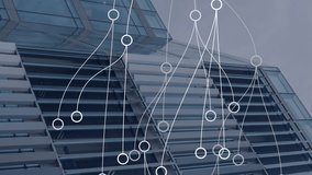 Animation of data processing over modern building. Global business, data processing, computing and digital interface concept digitally generated video. - Powered by Shutterstock - Get 15% off with code: PIKWIZARD15