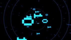 Animation of binary coding and data processing and fingerprint over dark background. Global technology, digital interface, security, computing and data processing concept digitally generated video. - Powered by Shutterstock - Get 15% off with code: PIKWIZARD15