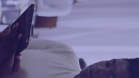 Animation of data processing with numbers over african american businesswoman in office. Global business, digital interface, computing and data processing concept digitally generated video. - Powered by Shutterstock - Get 15% off with code: PIKWIZARD15