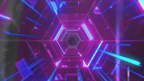 Animation of neon light trails and digital tunnel over black background. Abstract, neon and shapes concept, digitally generated video. - Powered by Shutterstock - Get 15% off with code: PIKWIZARD15