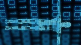 Animation of data processing over human body and binary coding. Global networks, science, digital interface, computing and data processing concept digitally generated video. - Powered by Shutterstock - Get 15% off with code: PIKWIZARD15