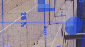 Animation of financial data processing over people walking on stairs in city. Global business, finance, data processing and global economy concept digitally generated video. - Powered by Shutterstock - Get 15% off with code: PIKWIZARD15
