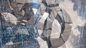 Animation of financial data processing over cracked Euro currency symbol and clouded sky. Global finance business economy concept digitally generated image. - Powered by Shutterstock - Get 15% off with code: PIKWIZARD15