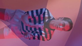 Animation of flag of scotland over caucasian female rugby player catching ball. Sport, patriotism and digital interface concept digitally generated video. - Powered by Shutterstock - Get 15% off with code: PIKWIZARD15