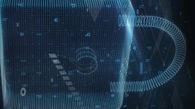 Animation of warning data processing, online security padlock and circuit board. global online security, computing, data processing and technology concept digitally generated vide - Powered by Shutterstock - Get 15% off with code: PIKWIZARD15