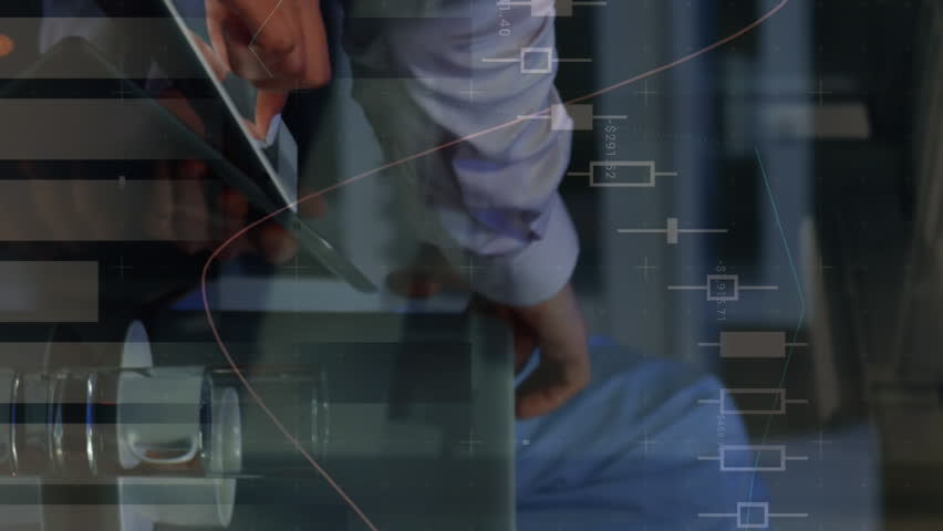 Animation of financial data processing over diverse business people. global business, data processing and digital interface concept digitally generated video. - Powered by Shutterstock - Get 15% off with code: PIKWIZARD15