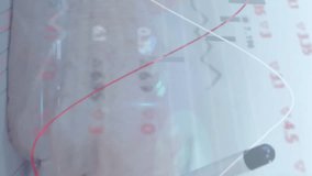 Animation of financial data processing over caucasian female doctor in hospital. Global medicine, business, connections, computing and data processing concept digitally generated video. - Powered by Shutterstock - Get 15% off with code: PIKWIZARD15