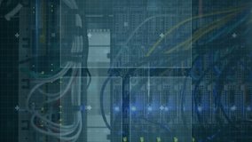 Animation of data processing over server room. Global science, connections, data processing and digital interface concept digitally generated video. - Powered by Shutterstock - Get 15% off with code: PIKWIZARD15
