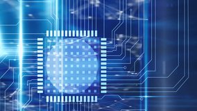 Digital animation of start text over neon squares against microprocessor connections. Global digital security safety and technology concept digitally generated video. - Powered by Shutterstock - Get 15% off with code: PIKWIZARD15