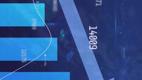 Animation of arrow, increasing numbers over bar graph against blue background. Digital composite, technology, cloud computing, data, development, business, economy, finance. - Powered by Shutterstock - Get 15% off with code: PIKWIZARD15