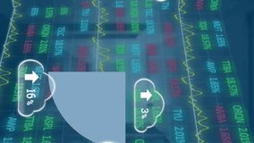 Animation of clouds with growing number and data processing globe. Global business finances connections and digital interface concept digitally generated video. - Powered by Shutterstock - Get 15% off with code: PIKWIZARD15