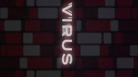 Animation of virus text, circuit board texture, binary codes over red and white bars in background. Digitally generated, hologram, danger, coding, machine learning and technology concept. - Powered by Shutterstock - Get 15% off with code: PIKWIZARD15