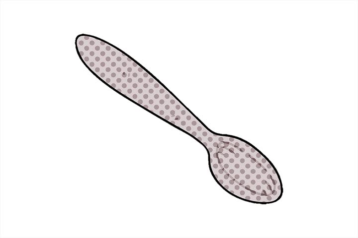 comic book style quirky cartoon spoon simple looping animation