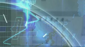 Animation of data processing and clock over cityscape. Global business and digital interface concept digitally generated video. - Powered by Shutterstock - Get 15% off with code: PIKWIZARD15