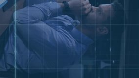 Animation of financial data processing over caucasian businessman using computer in office. Global networks, computing, business, finance and data processing concept digitally generated video. - Powered by Shutterstock - Get 15% off with code: PIKWIZARD15